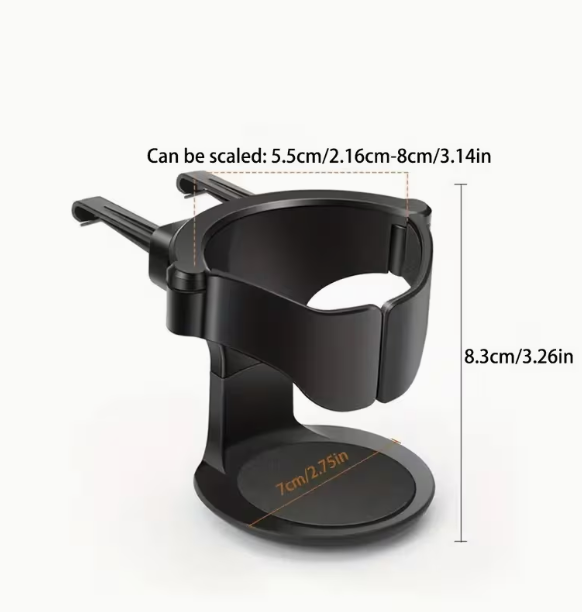 Adjustable PVC Car Cup Holder with Secure Sponge Base