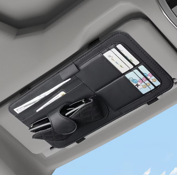 Car Sunshade Glasses Clip & Card Holder