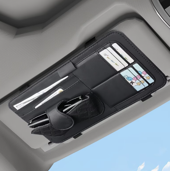 Car Sunshade Glasses Clip & Card Holder
